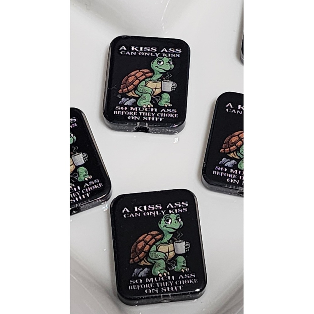 Turtle Spicy Kiss A$$ Beads 2 Pcs Focal Bead Beaded Pen Charm Jewelry